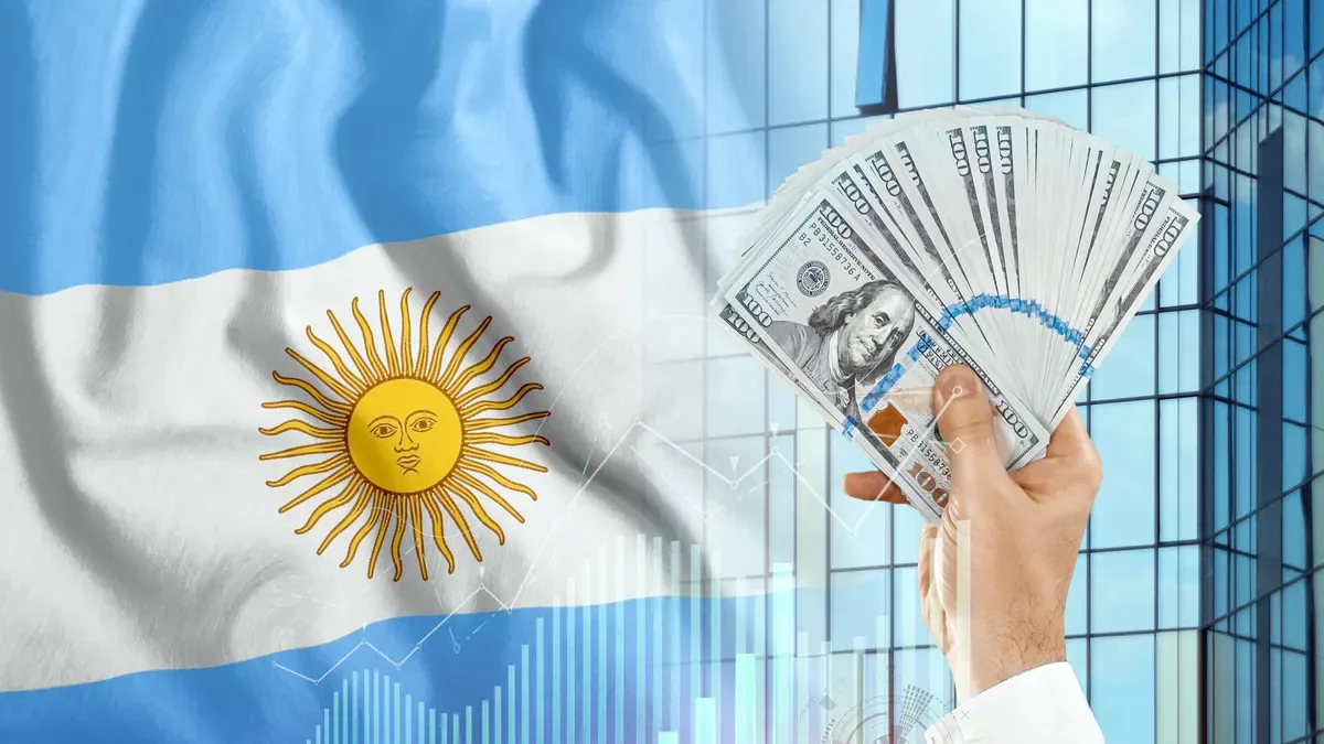 Gráfico con sectores industriales clave y símbolos de inversión en Argentina