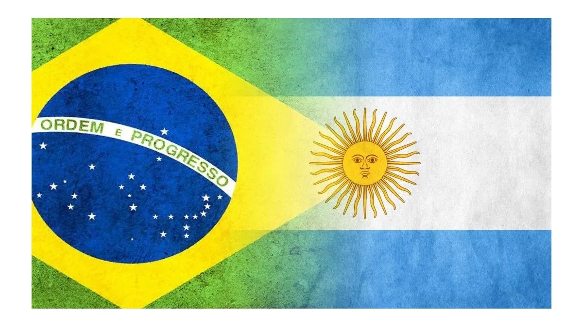 Gráfico de balanza comercial entre Argentina y Brasil con barras de exportaciones e importaciones