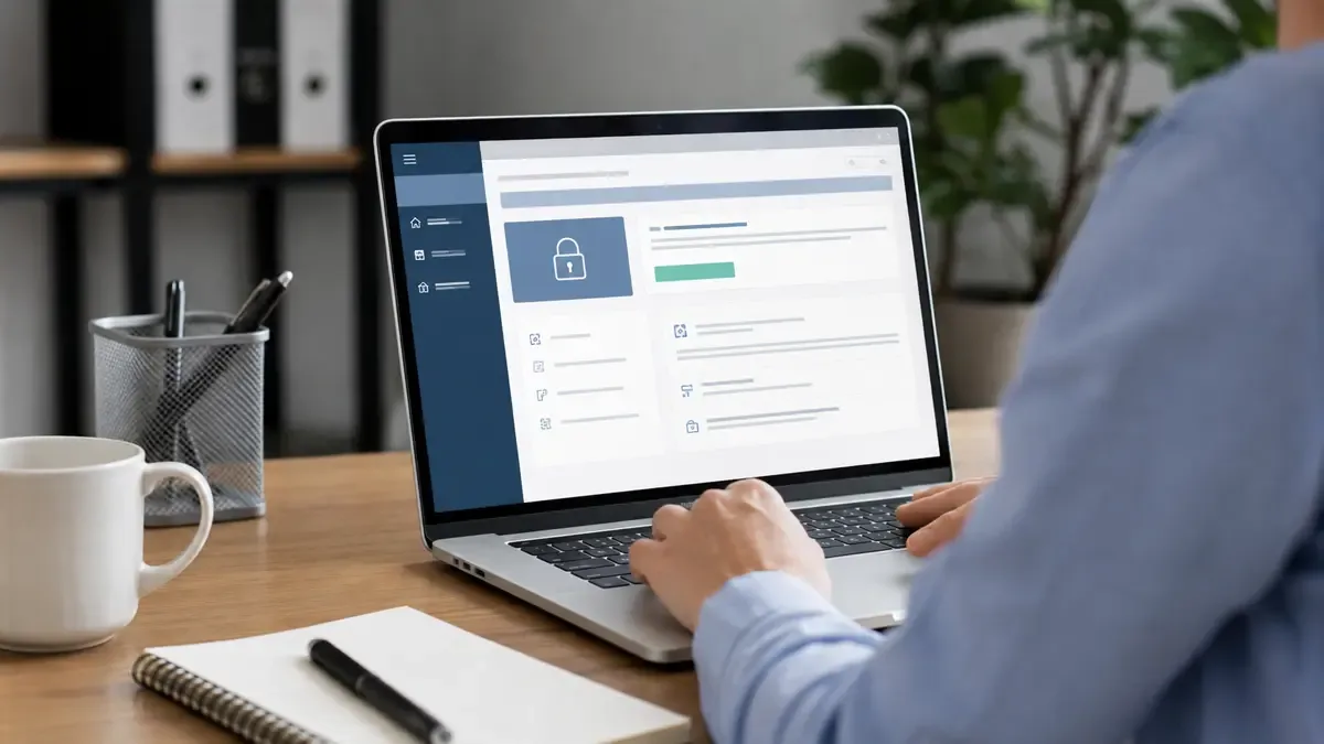 Consulta de trámites impositivos online en una computadora